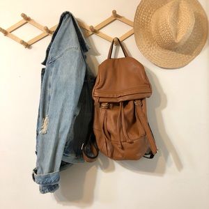 Tan Fossil Leather Backpack - Limited Time Sale -
